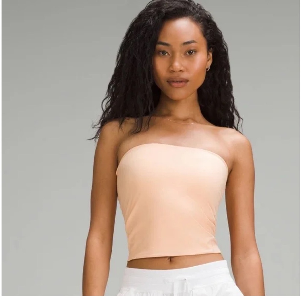 Lululemon Wundermost Nulu Tube Top Peach Bilini